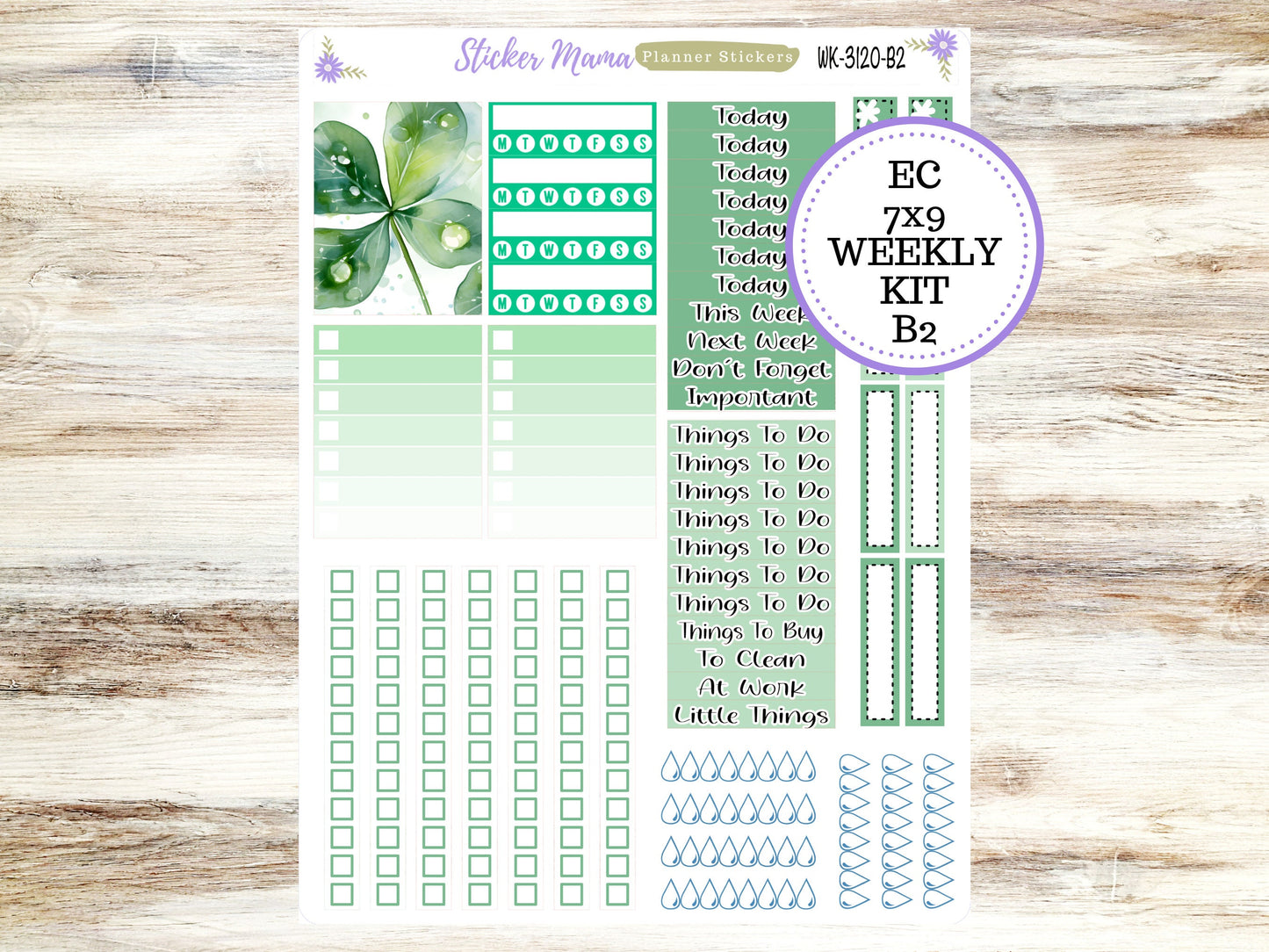 ERIN CONDREN WK-3120 || Shamrock Magic || Weekly Planner Kit || Erin Condren || Hourly Planner Kit || Vertical Planner Kit