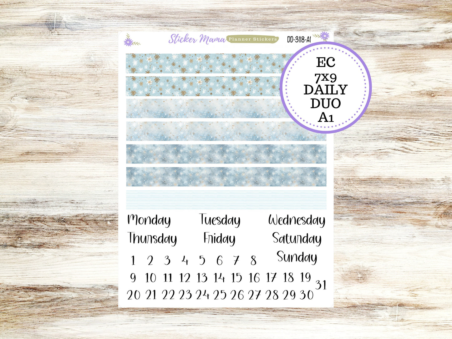 ERIN CONDREN Daily Duo 7x9-Kit #3118 || Arctic Frost || Erin Condren Planner Stickers - Daily Duo 7x9 Planner - Daily Duo Stickers