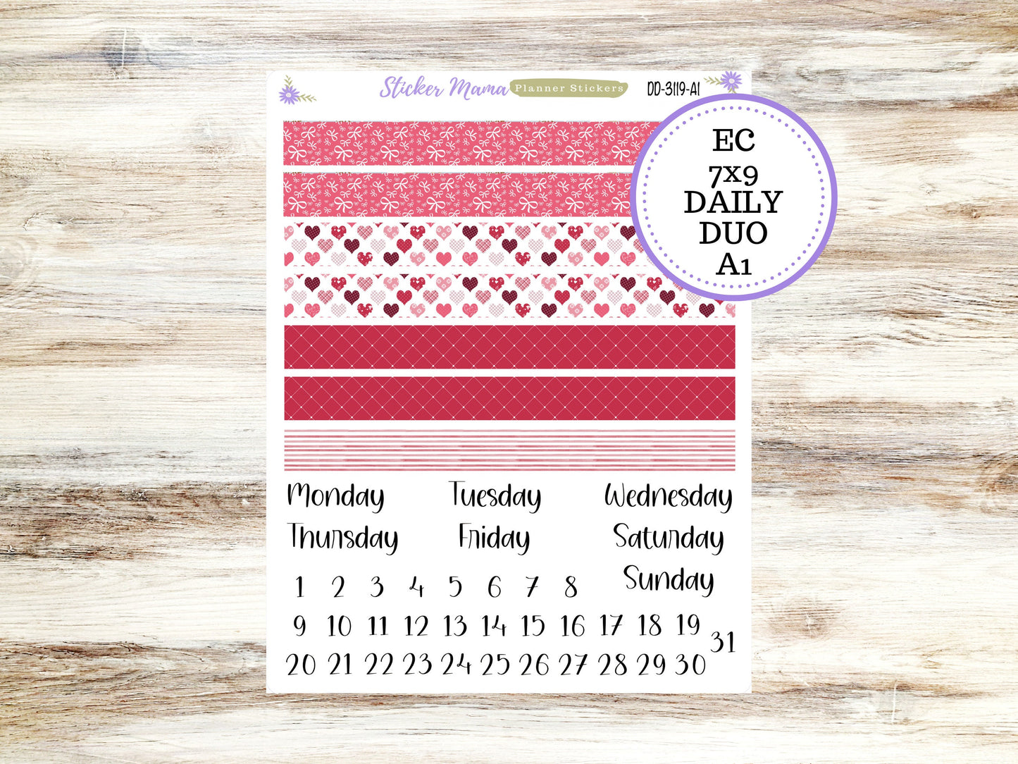 ERIN CONDREN Daily Duo 7x9-Kit #3119 || Heartfelt Joy || Erin Condren Planner Stickers - Daily Duo 7x9 Planner - Daily Duo Stickers