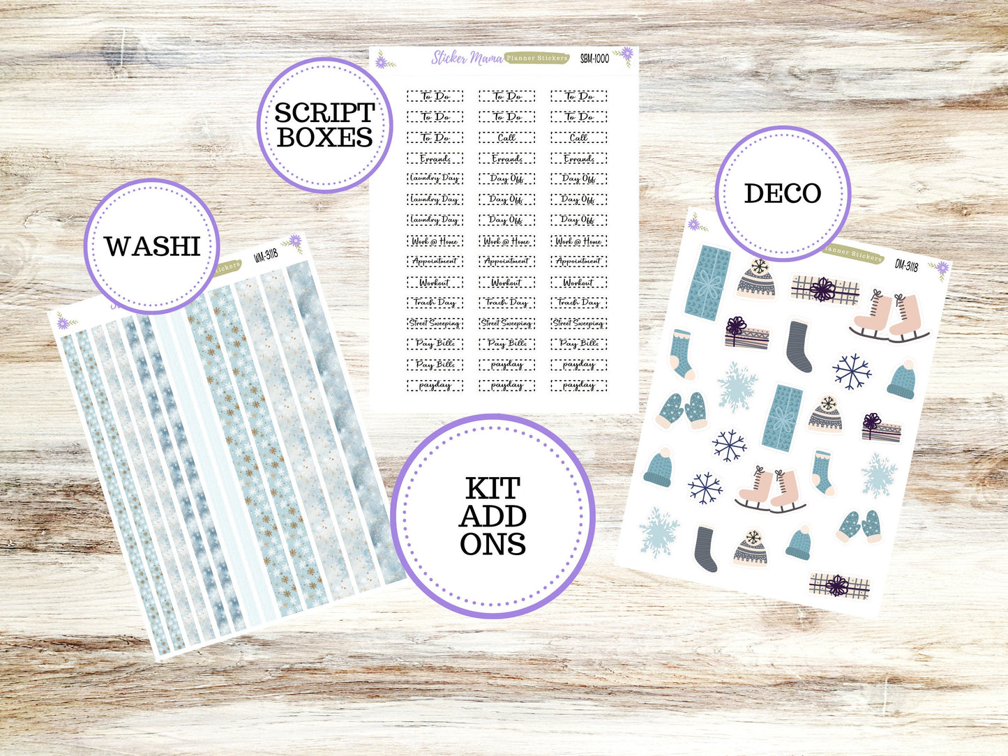 A5-DAILY DUO-Kit #3118  || Arctic Frost || Planner Stickers - Daily Duo A5 Planner - Daily Duo Stickers - Daily Planner