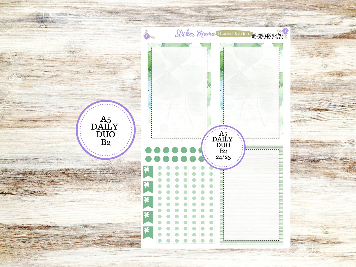 A5-DAILY DUO-Kit #3120  || Shamrock Magic || Planner Stickers - Daily Duo A5 Planner - Daily Duo Stickers - Daily Planner