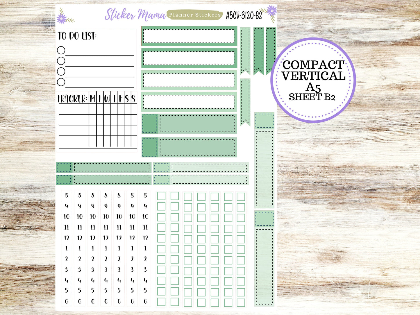 ERIN CONDREN A5 Compact Vertical-Kit #3120 || Shamrock Magic - Planner Stickers - Erin Condren Compact Vertical  Weekly Kit