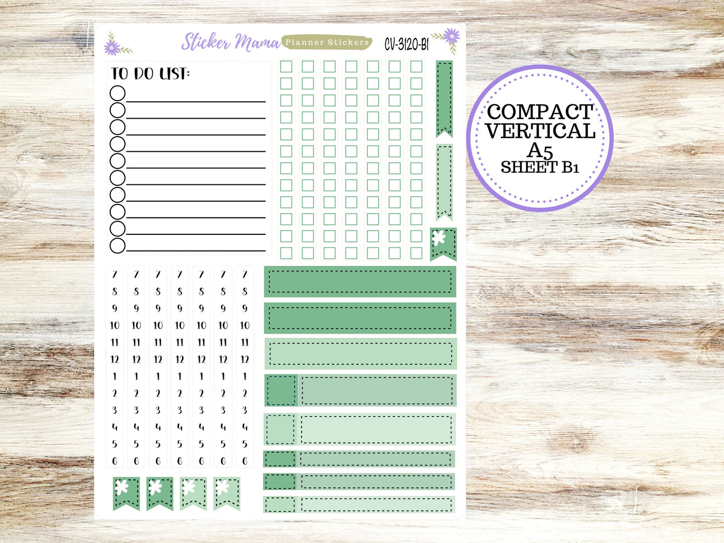 ERIN CONDREN 7x9 Compact Vertical-Kit #3120 || Shamrock Magic - Planner Stickers - Erin Condren Compact Vertical  Weekly Kit