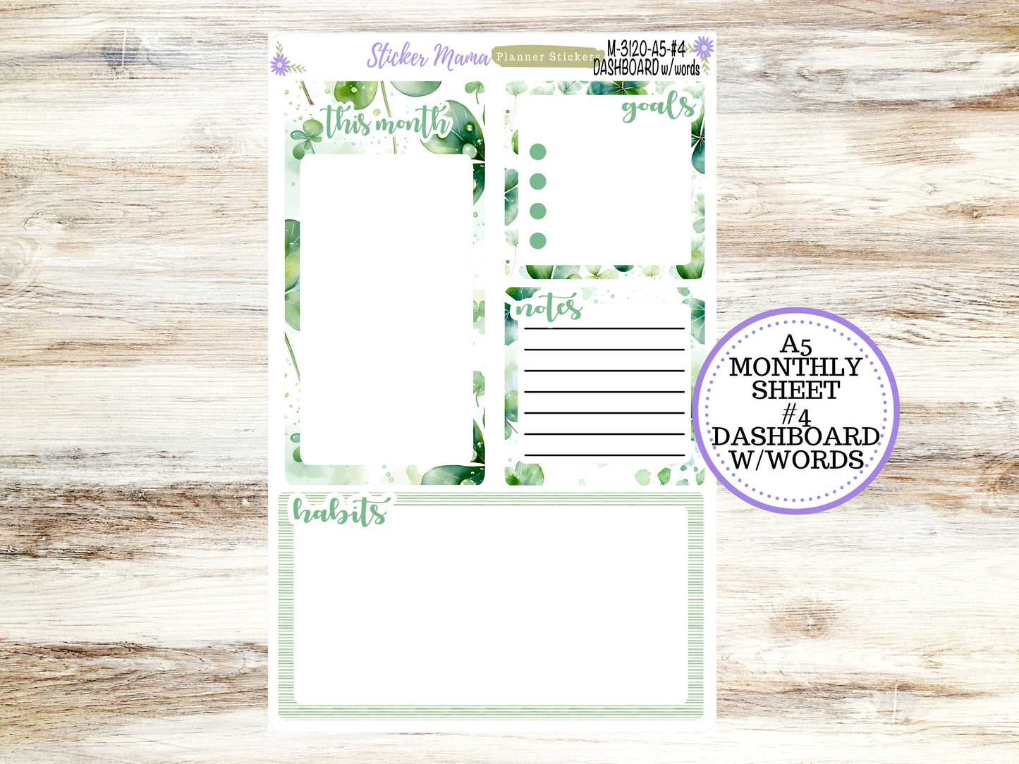 ERIN CONDREN Monthly  Kit-3120 || A5 || Shamrock Magic Stickers  || - ec March Monthly Kit - March Monthly Planner Kits - Monthly