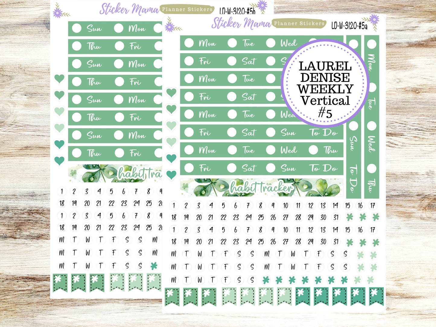 LAUREL DENISE PLANNER Kit #3120 || Laurel Denise Kit || Laurel Denise Stickers || Laurel Denise Horizontal Vertical || March