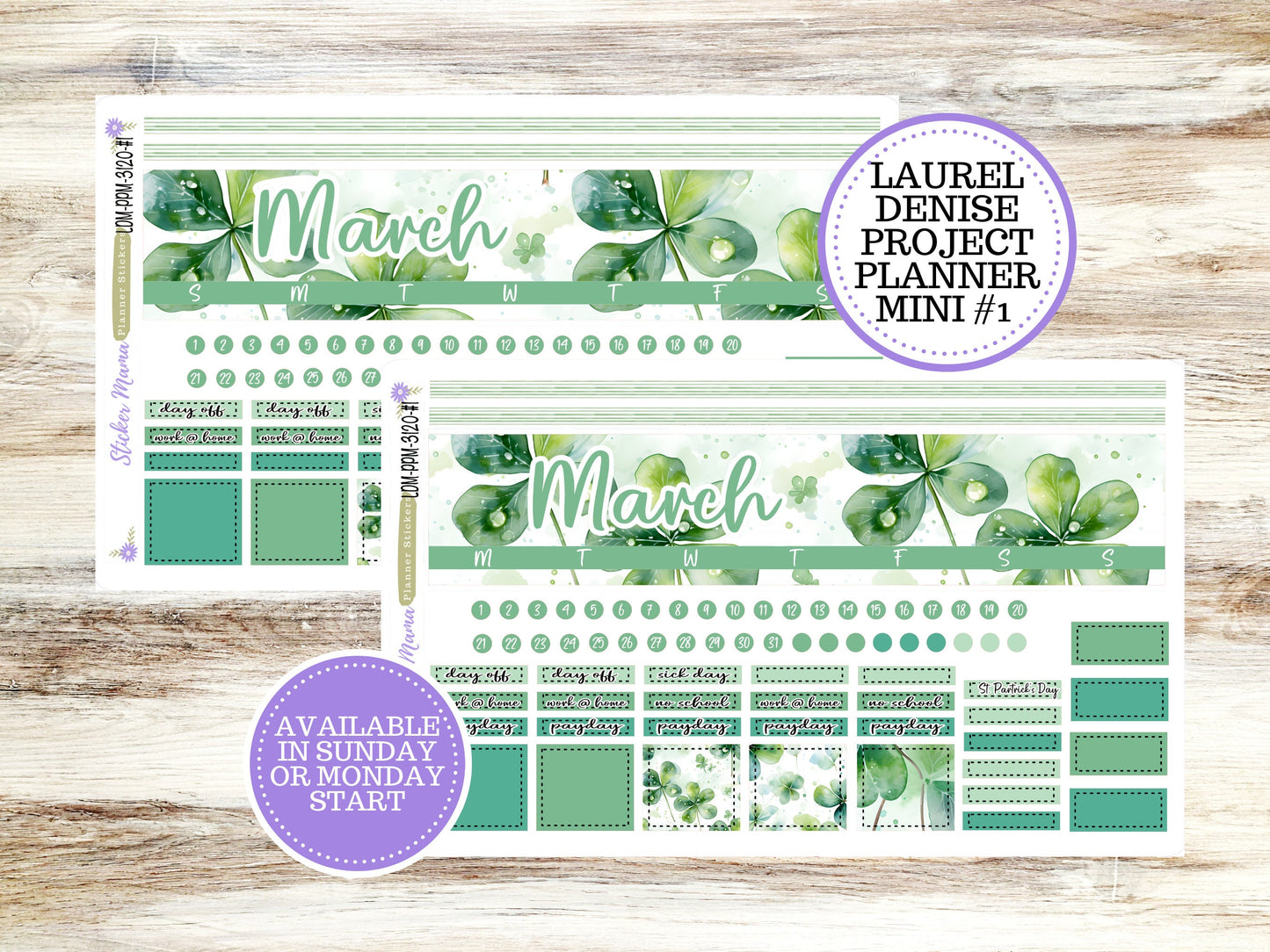 LAUREL DENISE PROJECT December Planner Kit #3120 || Shamrock Magic || Laurel Denise Kit || Laurel Denise Stickers ||  || March ld