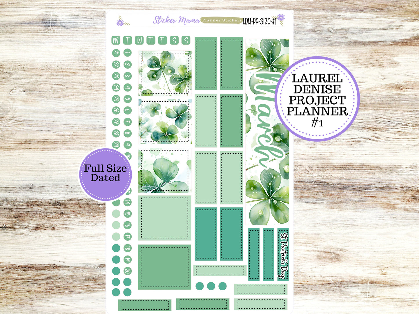 LAUREL DENISE PROJECT December Planner Kit #3120 || Shamrock Magic || Laurel Denise Kit || Laurel Denise Stickers ||  || March ld