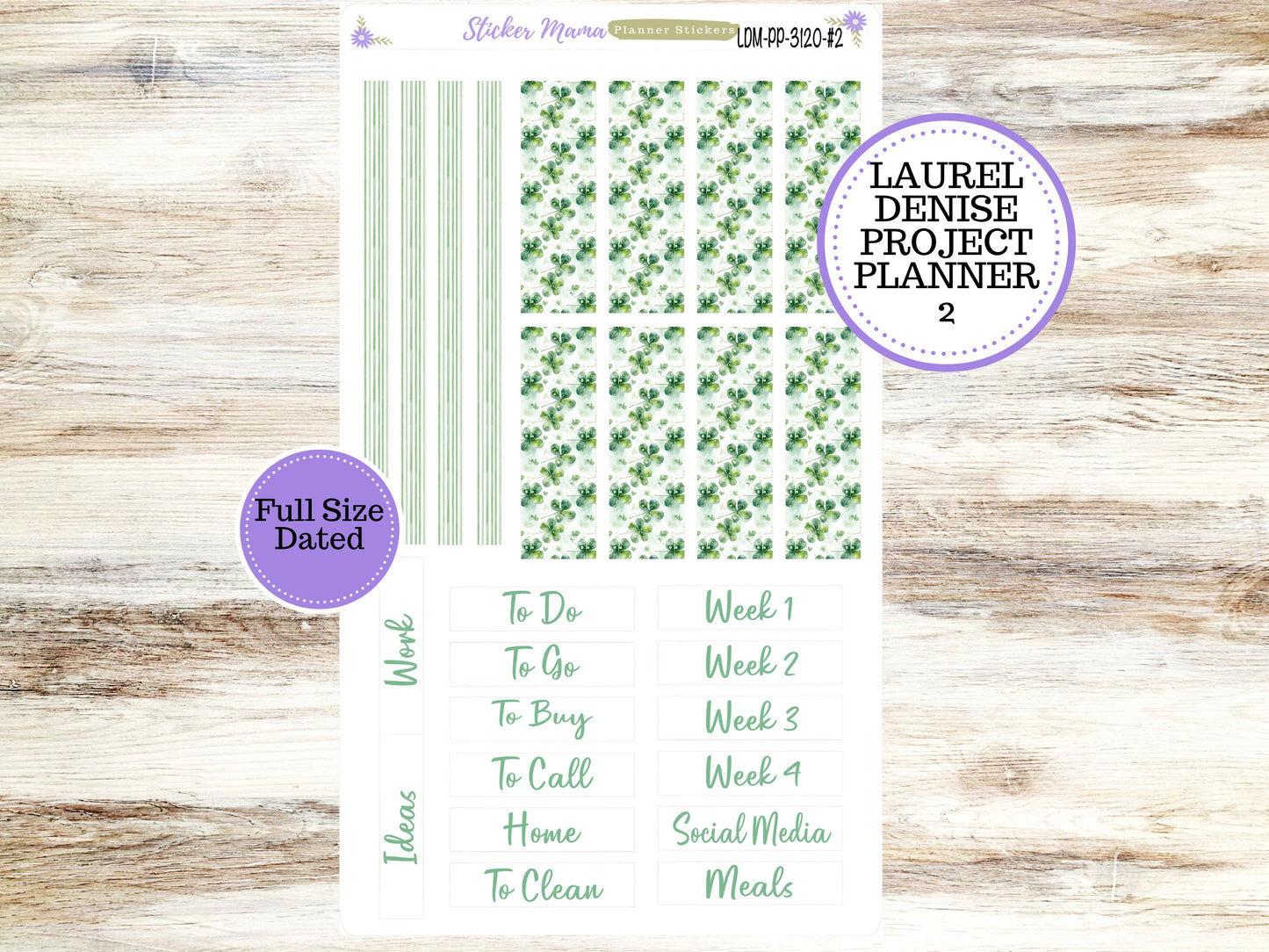 LAUREL DENISE PROJECT December Planner Kit #3120 || Shamrock Magic || Laurel Denise Kit || Laurel Denise Stickers ||  || March ld