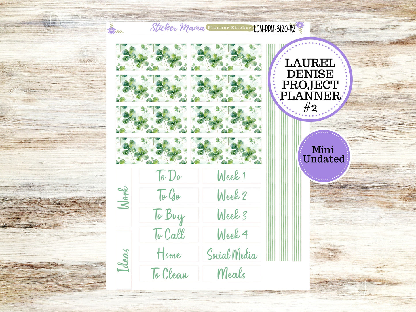 LAUREL DENISE PROJECT December Planner Kit #3120 || Shamrock Magic || Laurel Denise Kit || Laurel Denise Stickers ||  || March ld