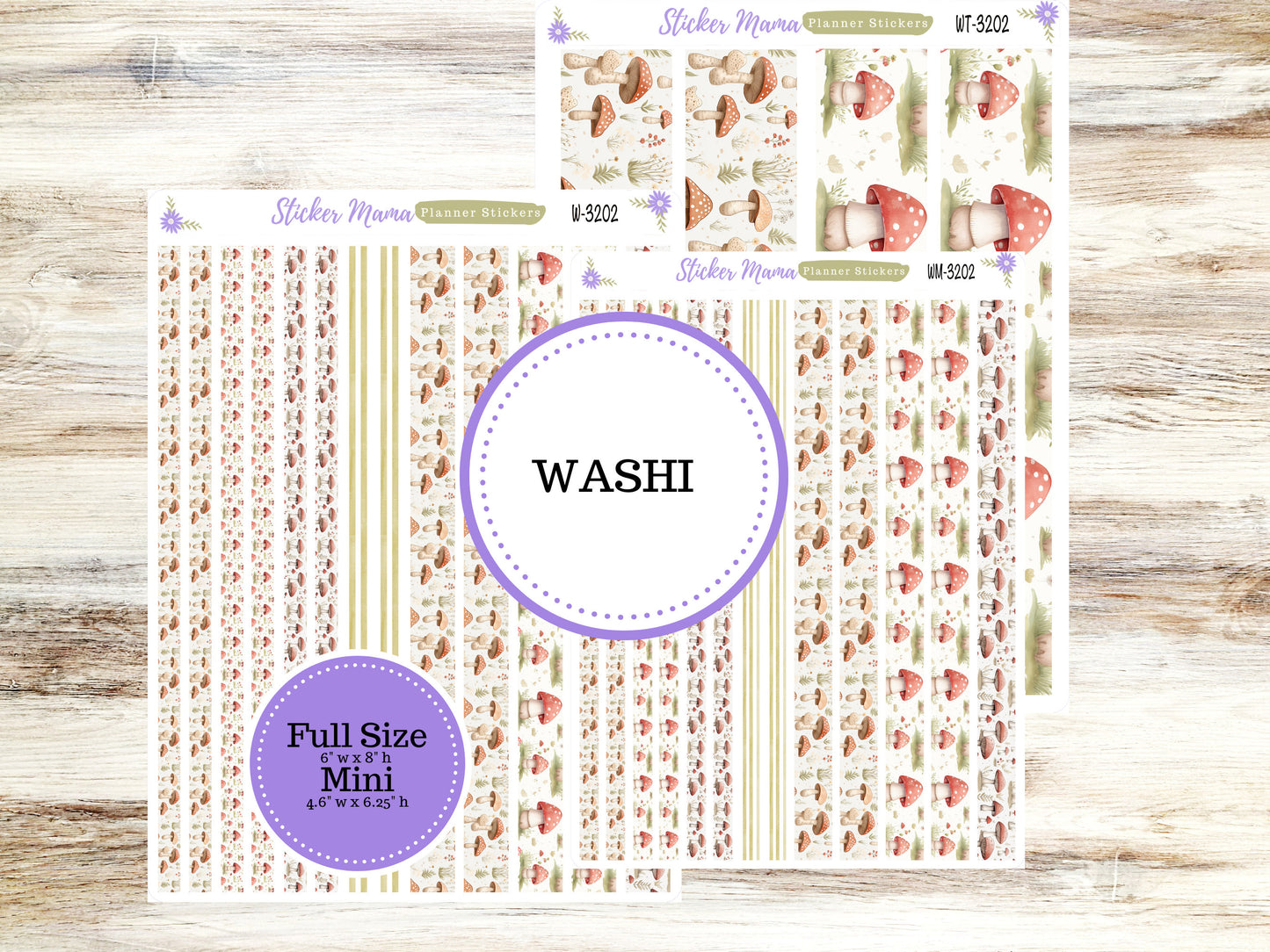 WASHI PLANNER STICKERS || 3202 || Mushroom Bloom || Washi Stickers || St. Patricks Planner Stickers || Washi for Planners