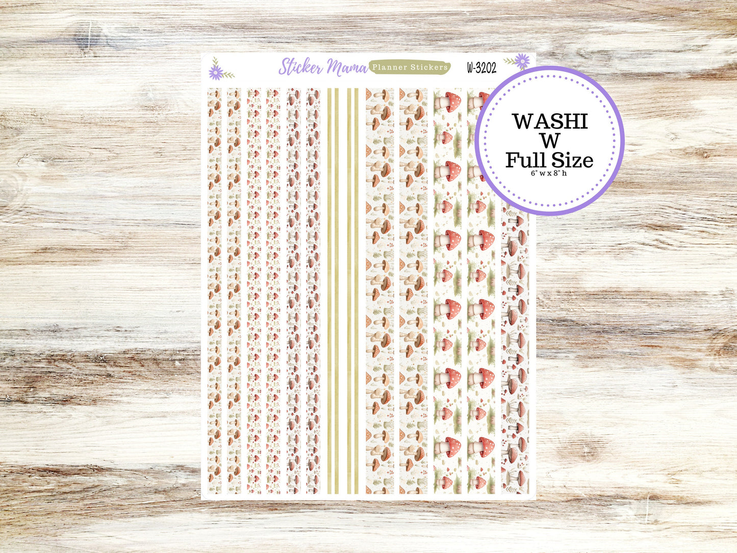 WASHI PLANNER STICKERS || 3202 || Mushroom Bloom || Washi Stickers || St. Patricks Planner Stickers || Washi for Planners