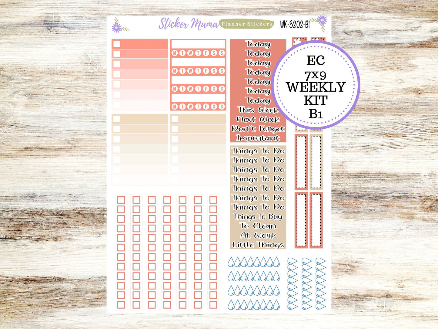 ERIN CONDREN WK-3202 || Mushroom Bloom || Weekly Planner Kit || Erin Condren || Hourly Planner Kit || March Vertical Planner Kit