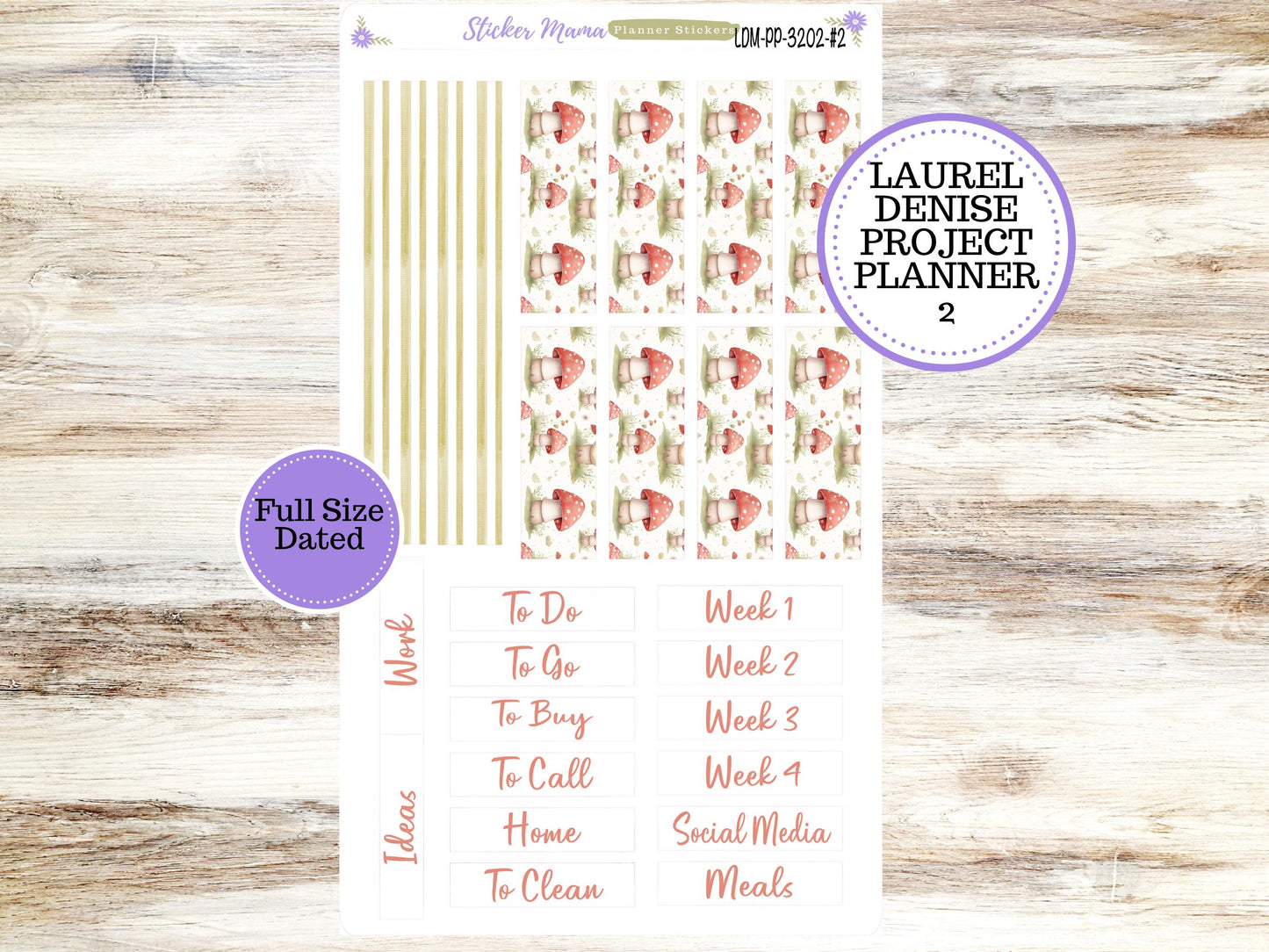 LAUREL DENISE PROJECT December Planner Kit #3202 || Mushroom Bloom || Laurel Denise Kit || Laurel Denise Stickers ||  || Any Month ld