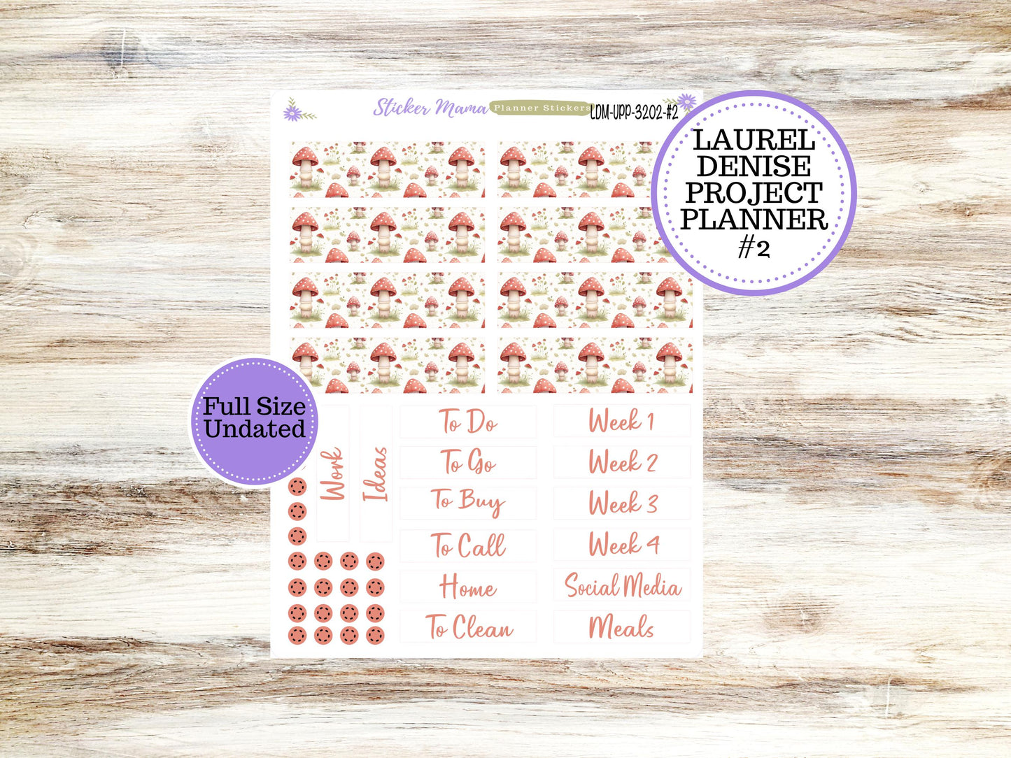 LAUREL DENISE PROJECT December Planner Kit #3202 || Mushroom Bloom || Laurel Denise Kit || Laurel Denise Stickers ||  || Any Month ld