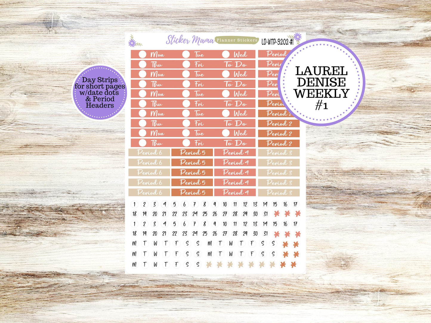 LAUREL DENISE TEACHER Planner Kit #3202 || Mushroom Bloom ||Laurel Denise Kit || Laurel Denise Stickers || Laurel Denise Horizontal Vertical