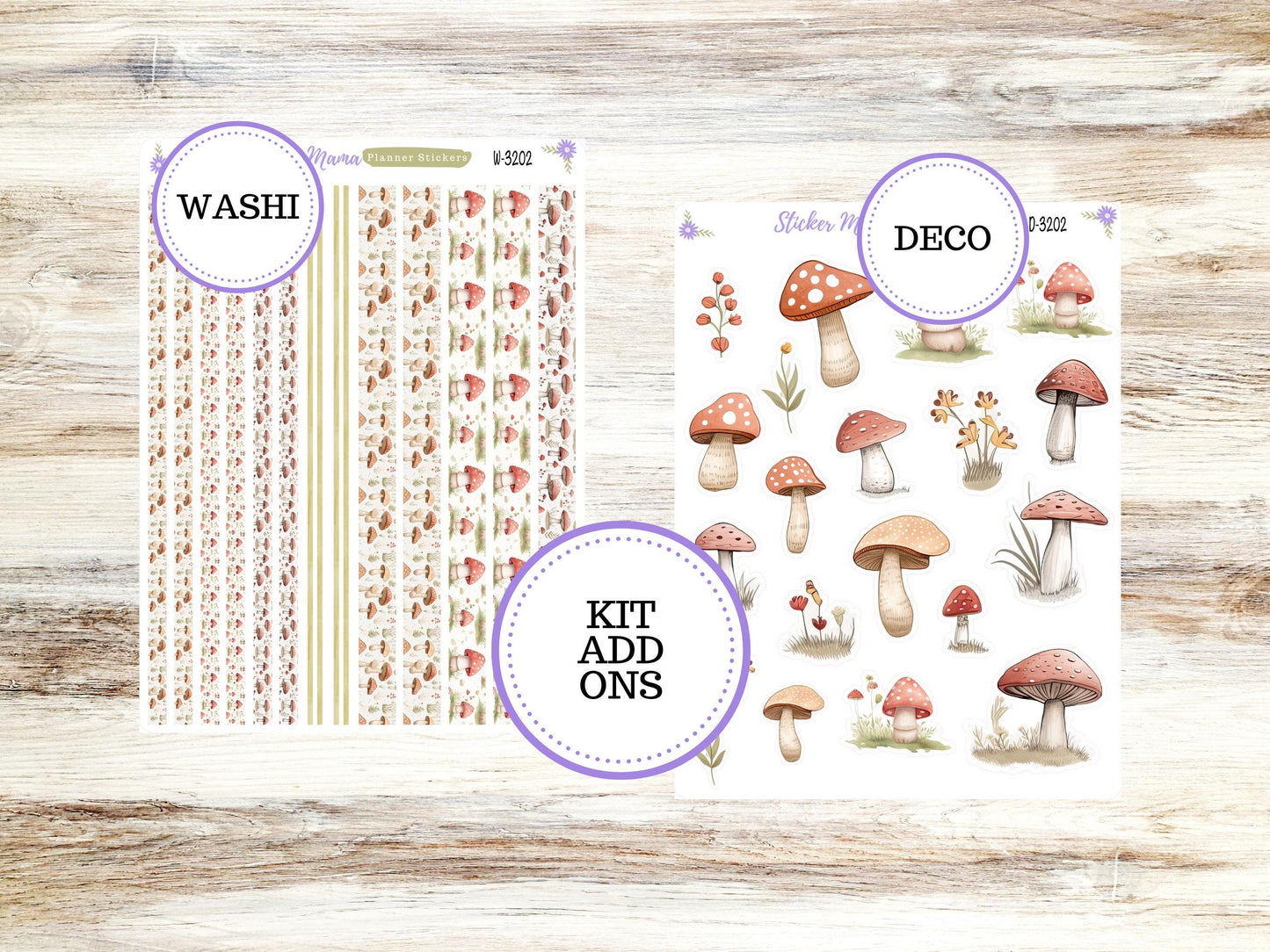 LAUREL DENISE TEACHER Planner Kit #3202 || Mushroom Bloom ||Laurel Denise Kit || Laurel Denise Stickers || Laurel Denise Horizontal Vertical