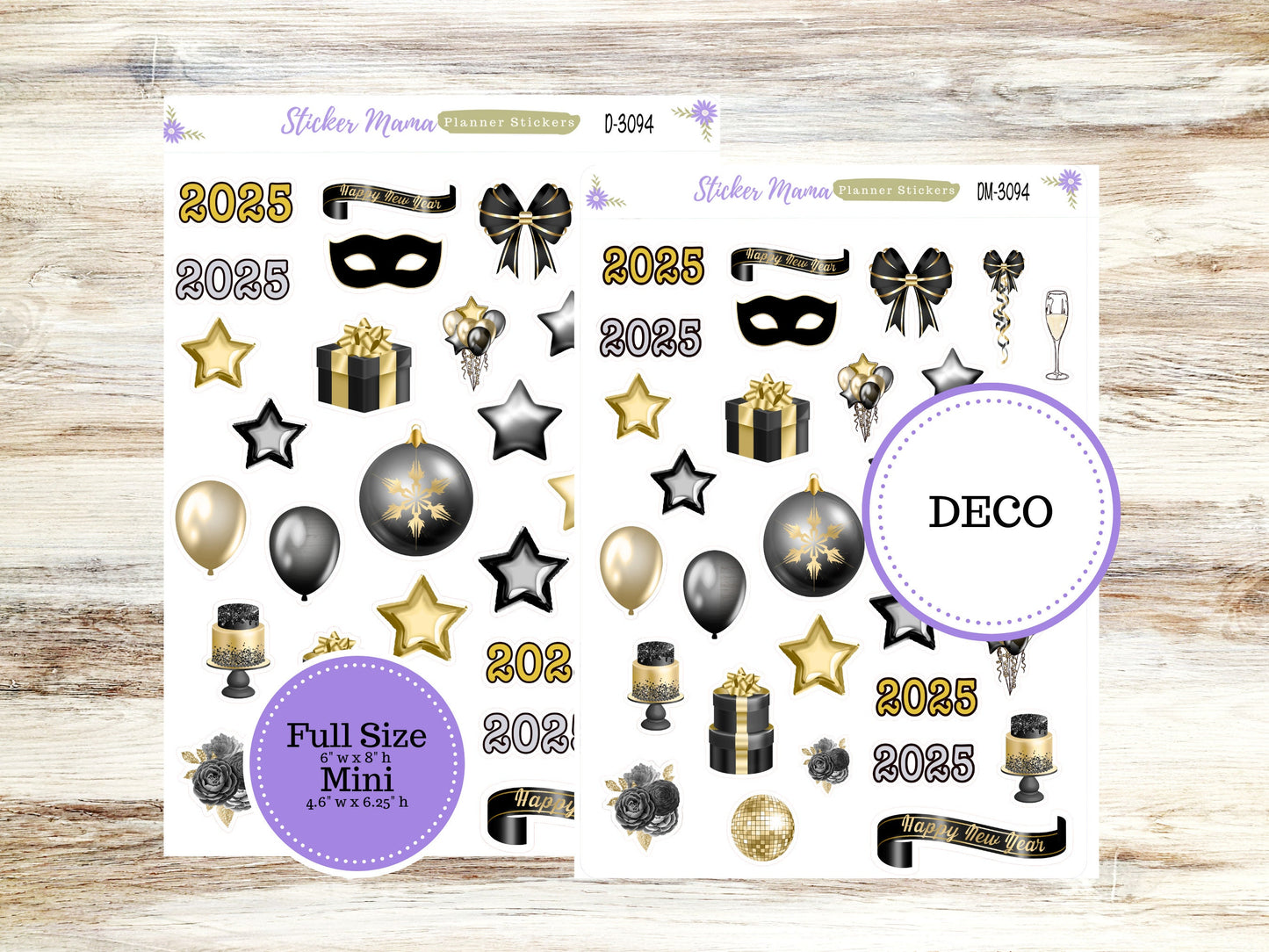 DECO-3094 || Happy New Year || Planner Stickers || Stickers ||