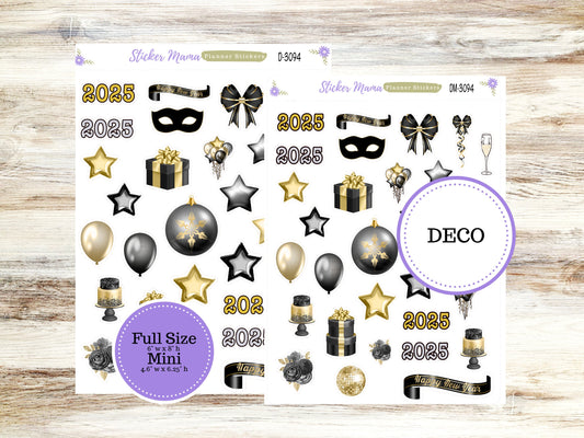 DECO-3094 || Happy New Year || Planner Stickers || Stickers ||