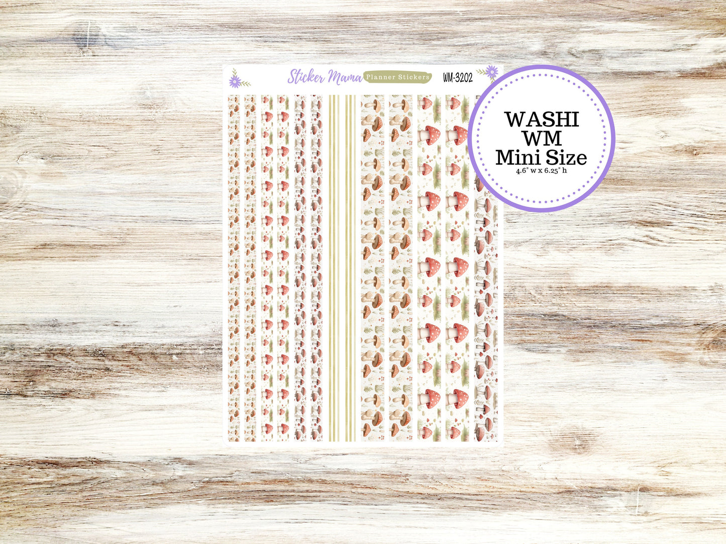 WASHI PLANNER STICKERS || 3202 || Mushroom Bloom || Washi Stickers || St. Patricks Planner Stickers || Washi for Planners