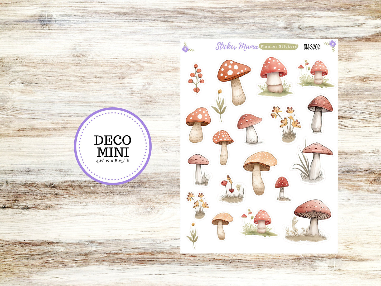 DECO-3202 || Mushroom Bloom Deco || PLANNER STICKERS || Deco Stickers || Mushroom Deco