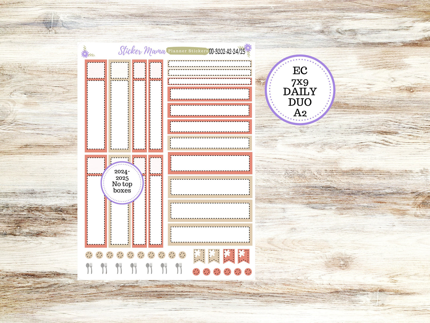 ERIN CONDREN Daily Duo 7x9-Kit #3202 || Mushroom Bloom || Erin Condren Planner Stickers - Daily Duo 7x9 Planner - Daily Duo Stickers