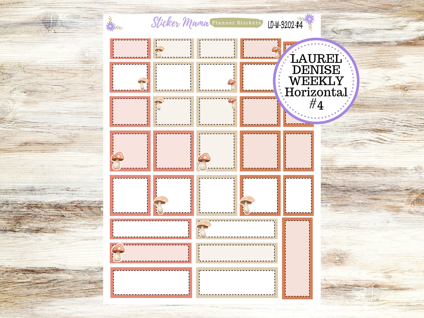 LAUREL DENISE PLANNER Kit #3202 || Laurel Denise Kit || Laurel Denise Stickers || Laurel Denise Horizontal Vertical || Mushroom Bloom