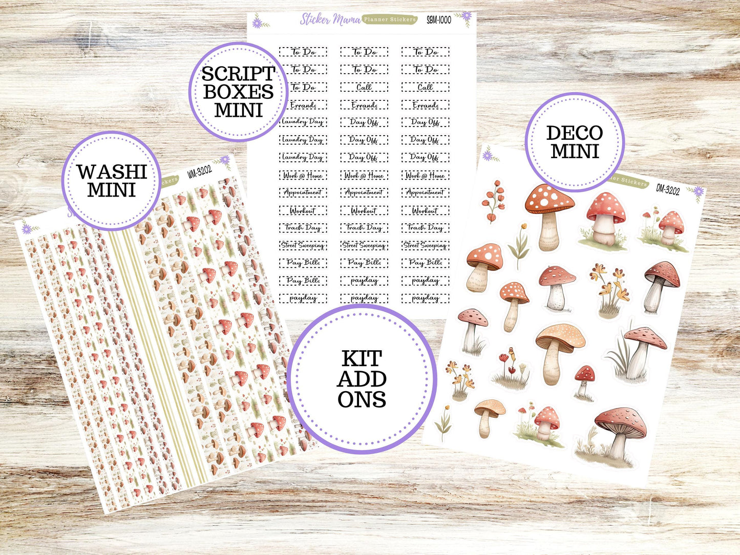 LAUREL DENISE PORTRAIT || Planner Kit #3202 || Mushroom Bloom || Laurel Denise Kit || Laurel Denise Stickers ||  ld