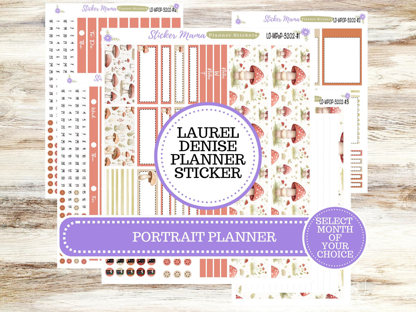 LAUREL DENISE PORTRAIT || Planner Kit #3202 || Mushroom Bloom || Laurel Denise Kit || Laurel Denise Stickers ||  ld