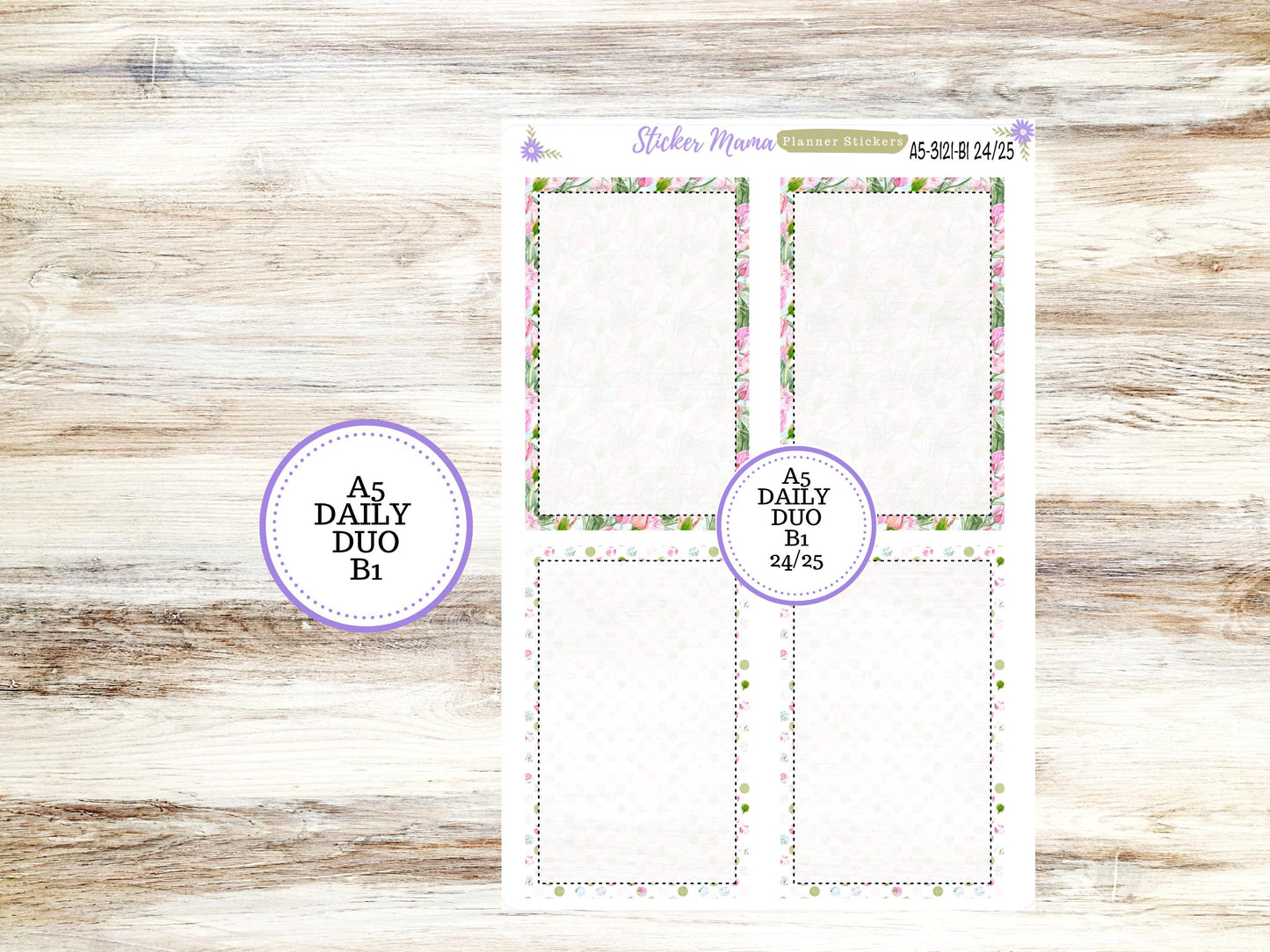 A5-DAILY DUO-Kit #3121  || Easter Petals || April Planner Stickers - Daily Duo A5 Planner - Daily Duo Stickers - Daily Planner