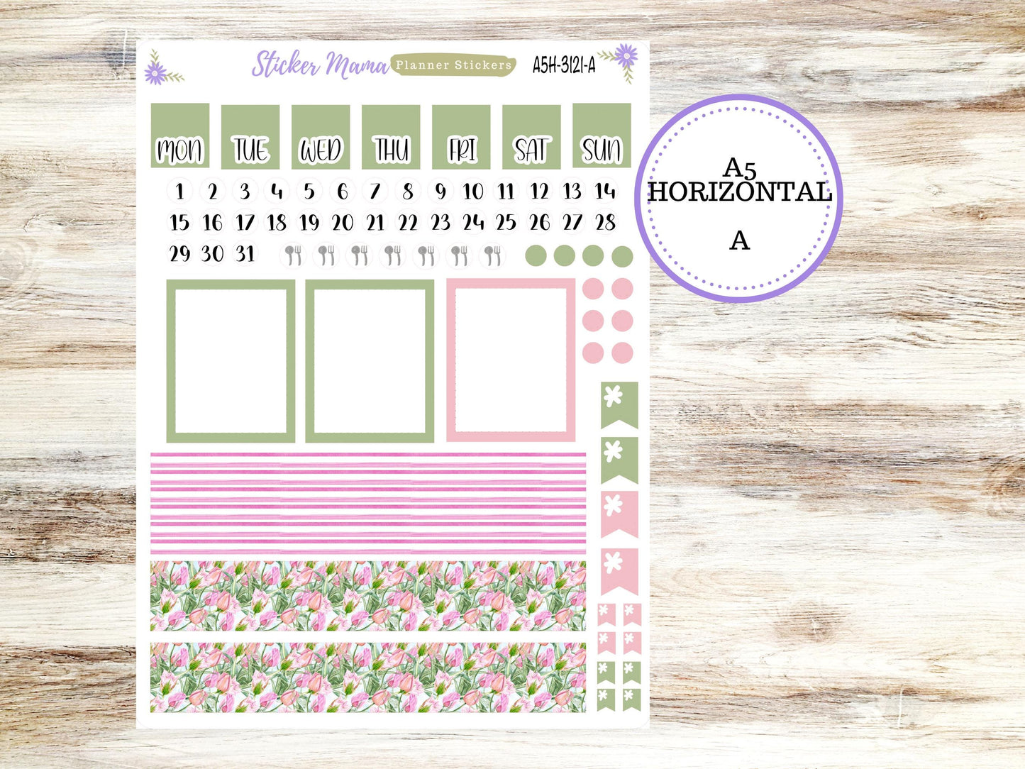 ERIN CONDREN A5 Horizontal || #3121 ||  Easter Petals Kit || A5 Weekly Kit || Planner Stickers || Erin Condren A5 Horizontal Weekly Kit