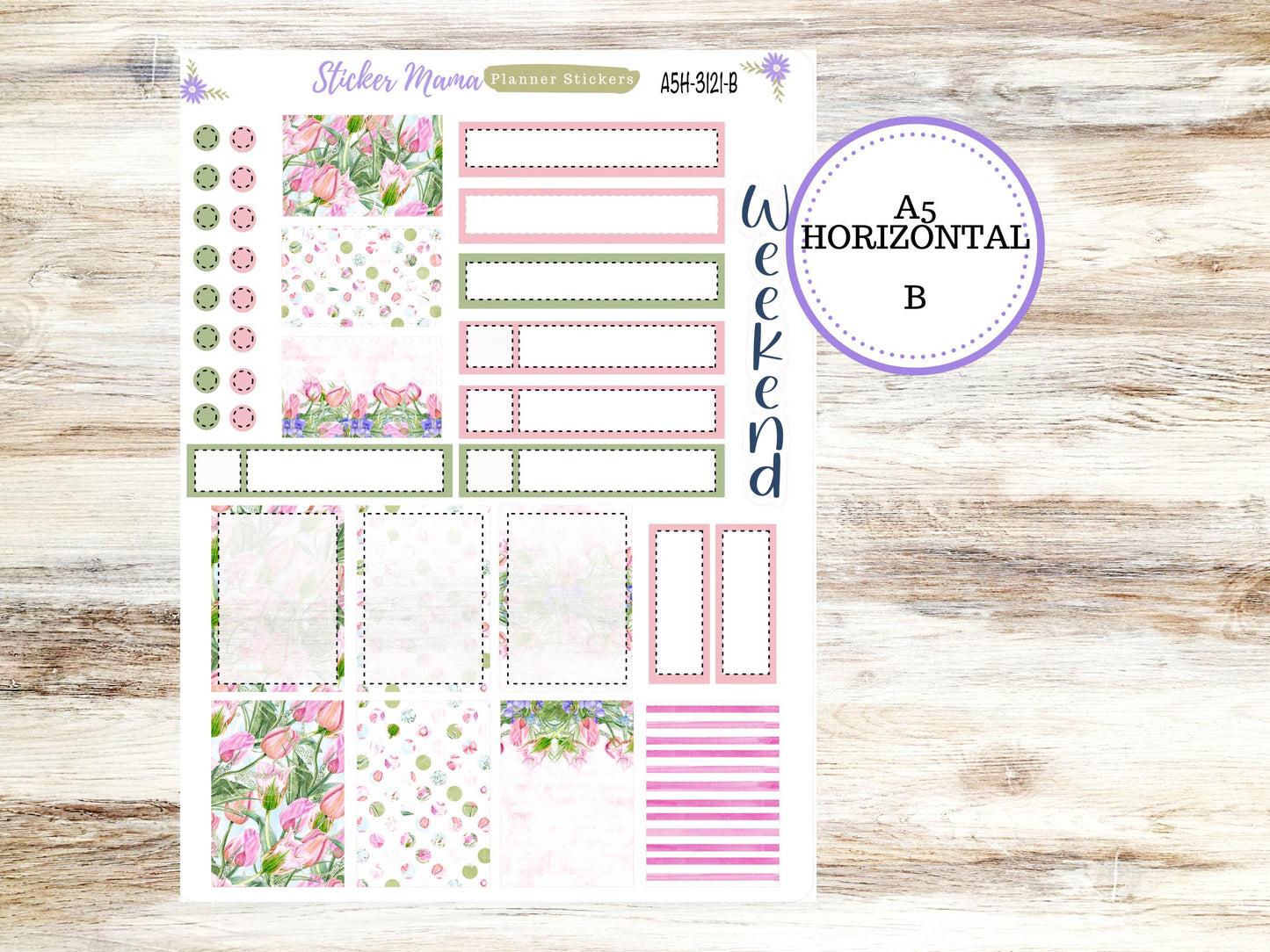 ERIN CONDREN A5 Horizontal || #3121 ||  Easter Petals Kit || A5 Weekly Kit || Planner Stickers || Erin Condren A5 Horizontal Weekly Kit