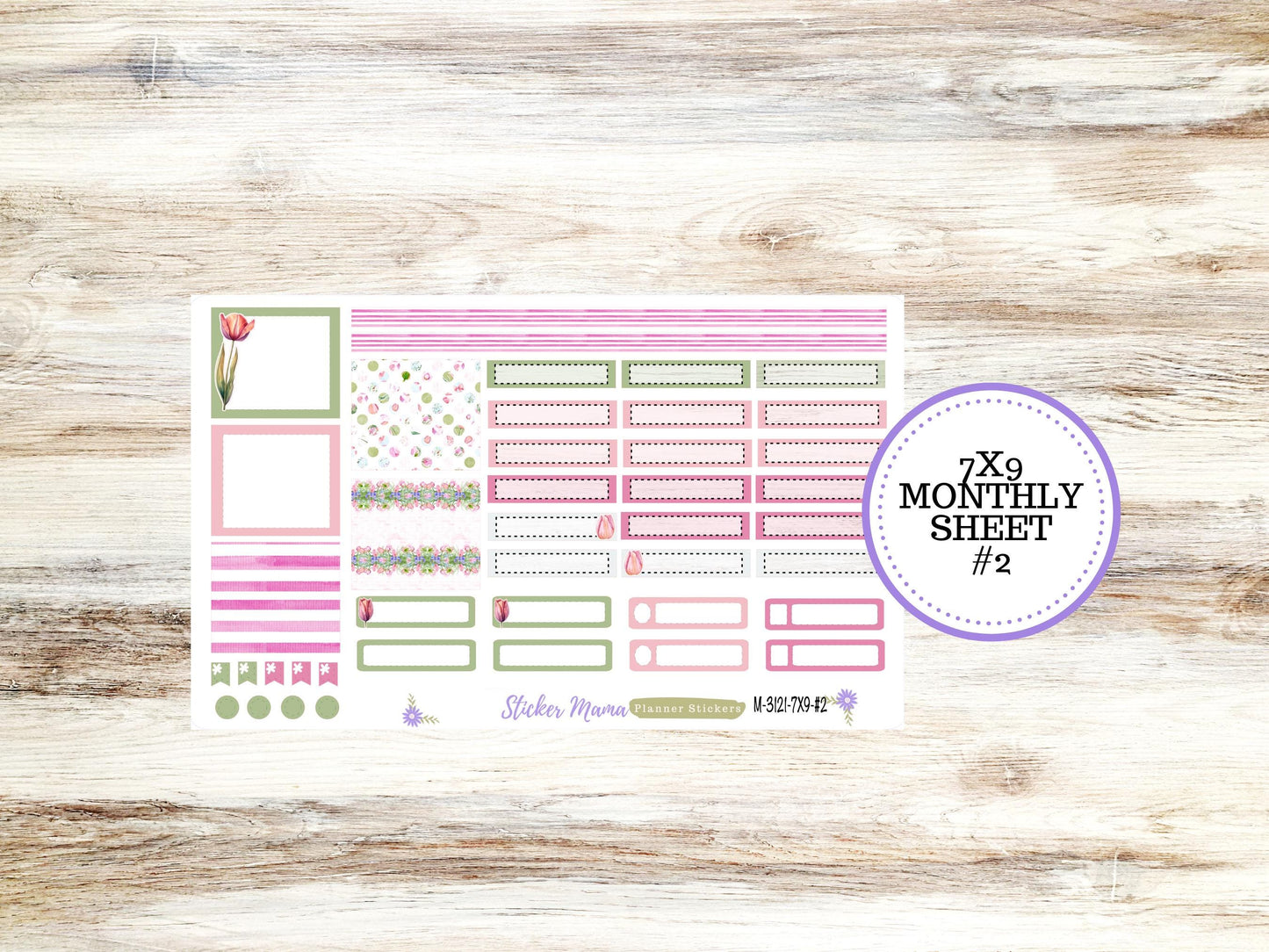 ERIN CONDREN Monthly Kit-3121 || 7X9 ||  Easter Petals Monthly  - 7x9 EC Any Monthly Kit - Mushroom Monthly Planner Kits -  Monthly Budget