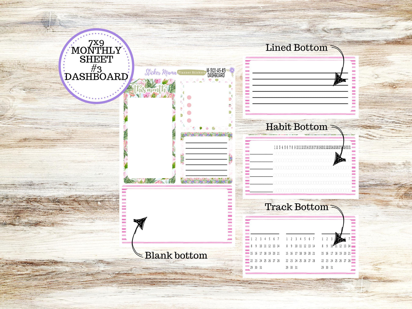 ERIN CONDREN Monthly Kit-3121 || 7X9 ||  Easter Petals Monthly  - 7x9 EC Any Monthly Kit - Mushroom Monthly Planner Kits -  Monthly Budget