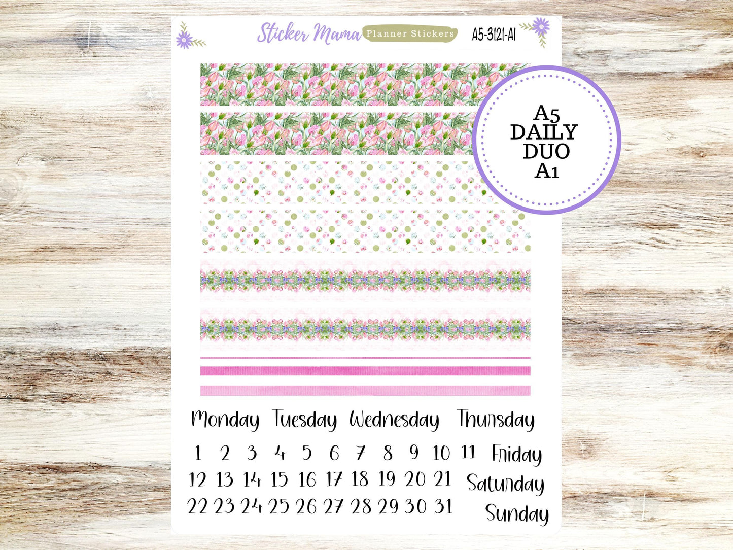 A5-DAILY DUO-Kit #3121  || Easter Petals || April Planner Stickers - Daily Duo A5 Planner - Daily Duo Stickers - Daily Planner