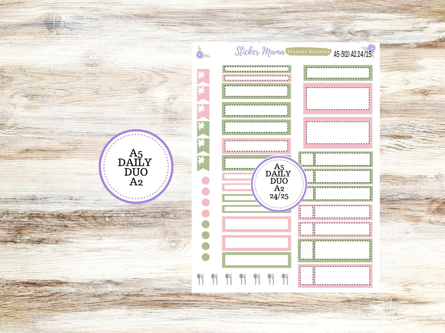 A5-DAILY DUO-Kit #3121  || Easter Petals || April Planner Stickers - Daily Duo A5 Planner - Daily Duo Stickers - Daily Planner