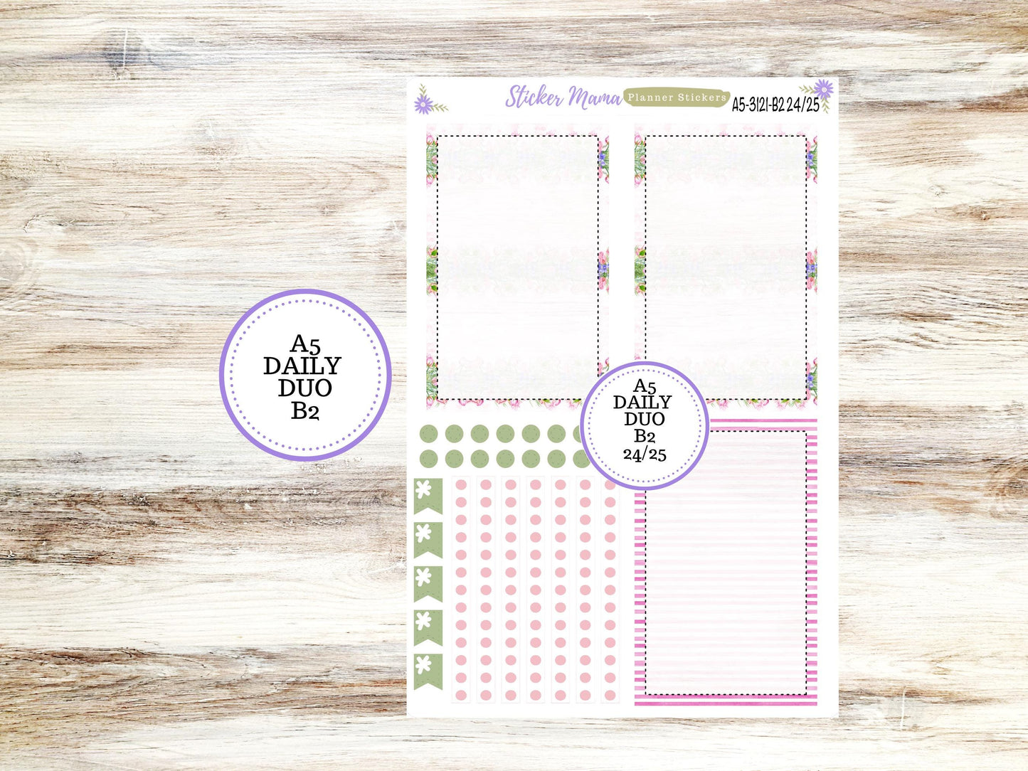 A5-DAILY DUO-Kit #3121  || Easter Petals || April Planner Stickers - Daily Duo A5 Planner - Daily Duo Stickers - Daily Planner