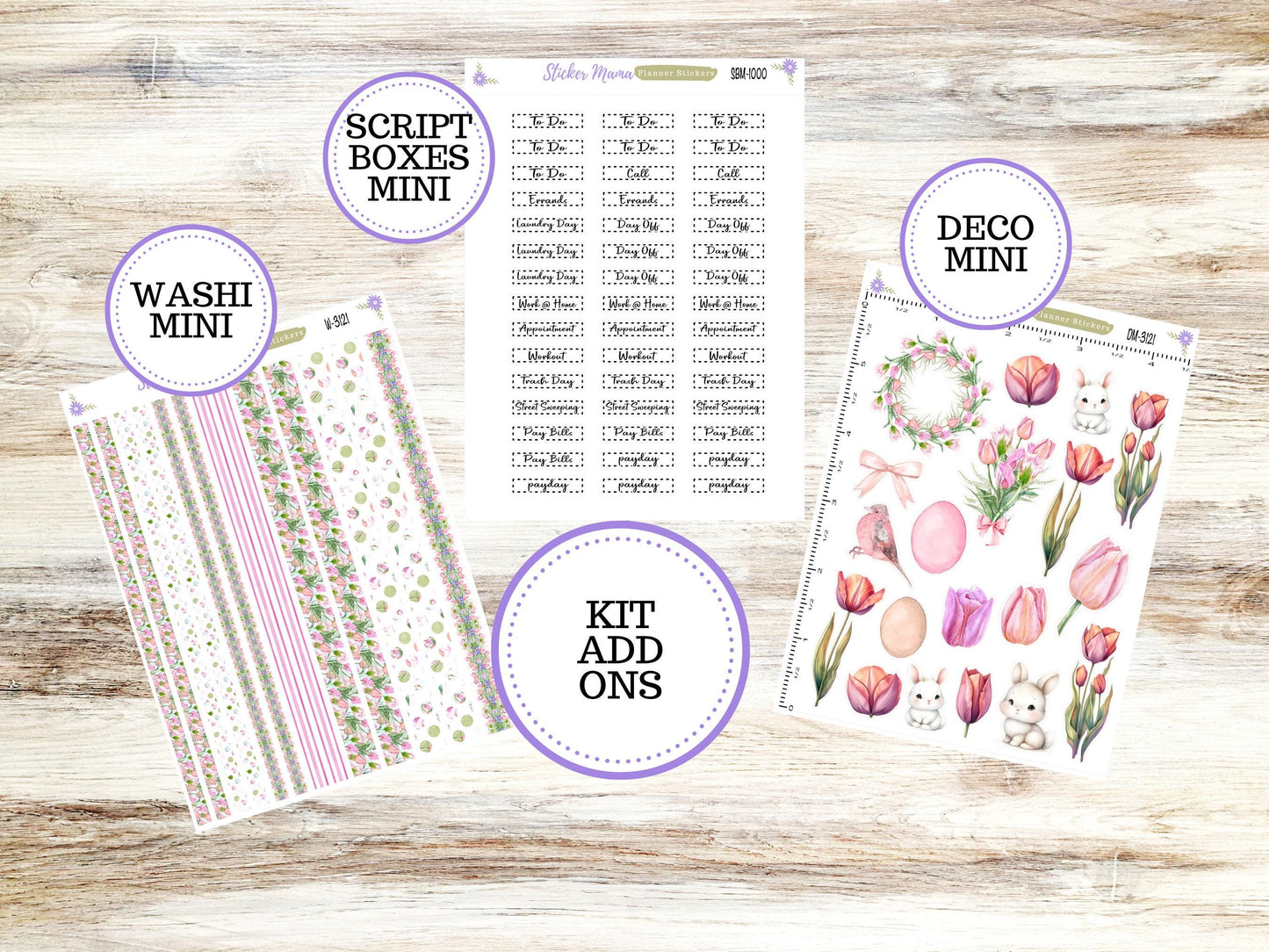 A5-DAILY DUO-Kit #3121  || Easter Petals || April Planner Stickers - Daily Duo A5 Planner - Daily Duo Stickers - Daily Planner