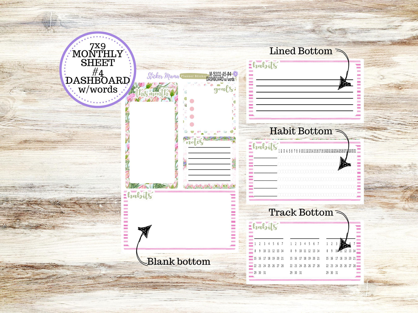 ERIN CONDREN Monthly Kit-3121 || 7X9 ||  Easter Petals Monthly  - 7x9 EC Any Monthly Kit - Mushroom Monthly Planner Kits -  Monthly Budget