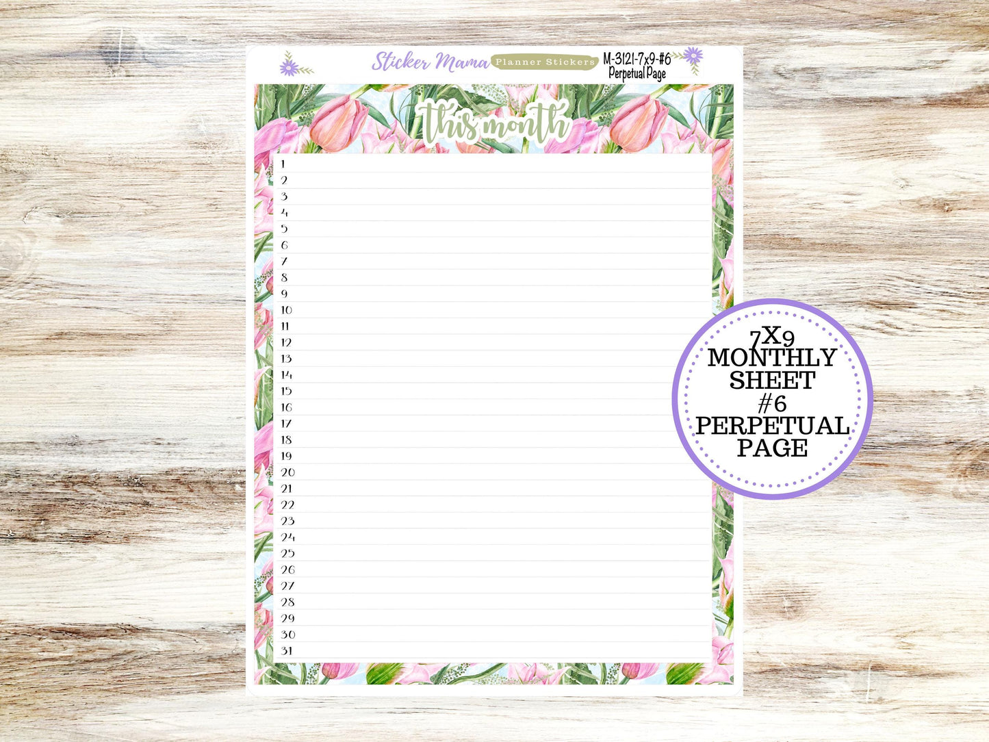 ERIN CONDREN Monthly Kit-3121 || 7X9 ||  Easter Petals Monthly  - 7x9 EC Any Monthly Kit - Mushroom Monthly Planner Kits -  Monthly Budget