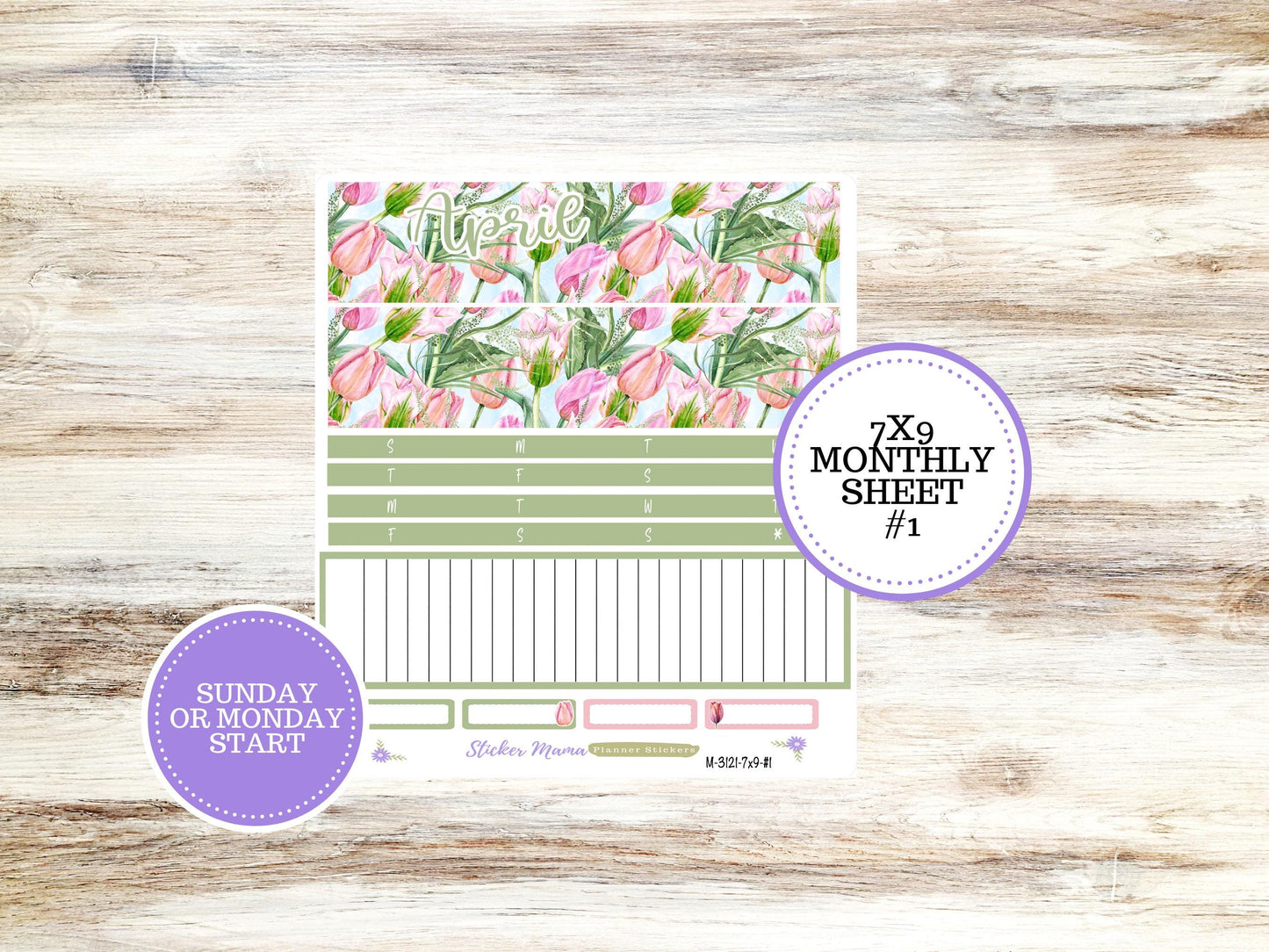 ERIN CONDREN Monthly Kit-3121 || 7X9 ||  Easter Petals Monthly  - 7x9 EC Any Monthly Kit - Mushroom Monthly Planner Kits -  Monthly Budget