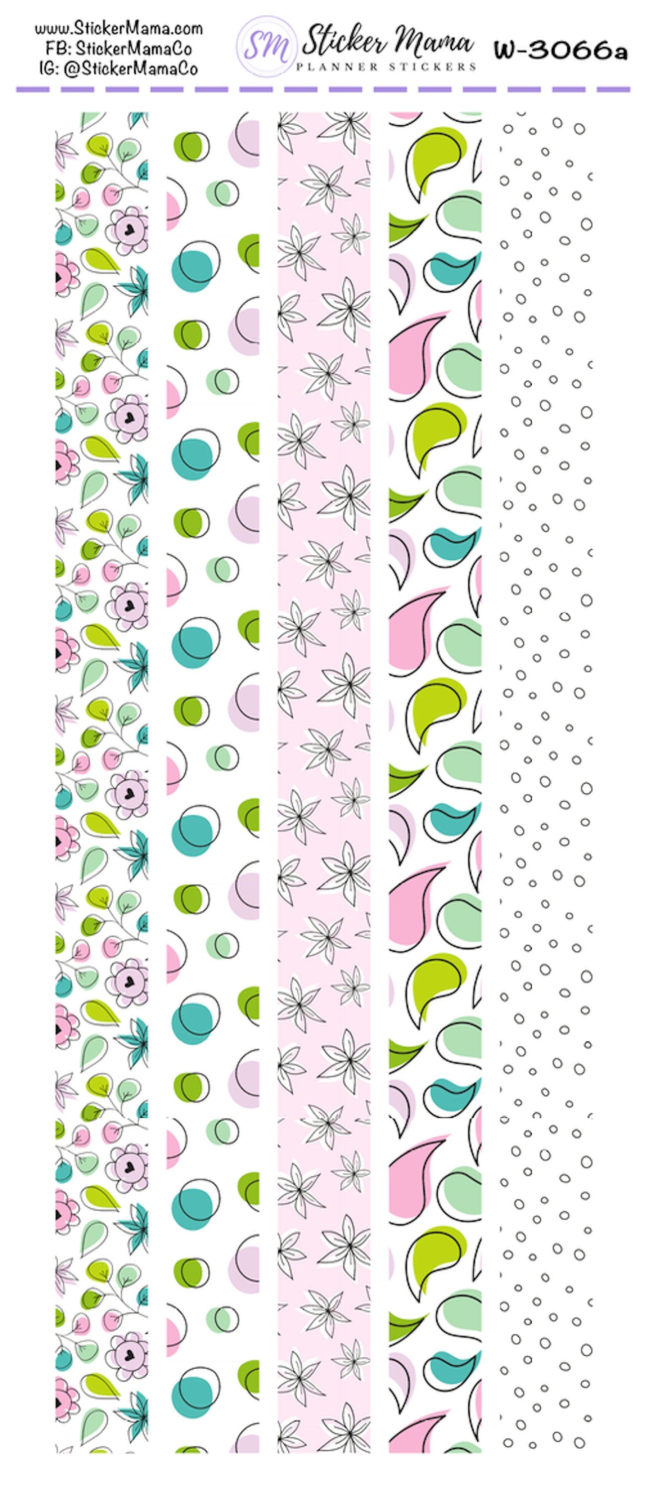 W-3066 - WASHI STICKERS - Spring Floral - Planner Stickers - Washi for Planners