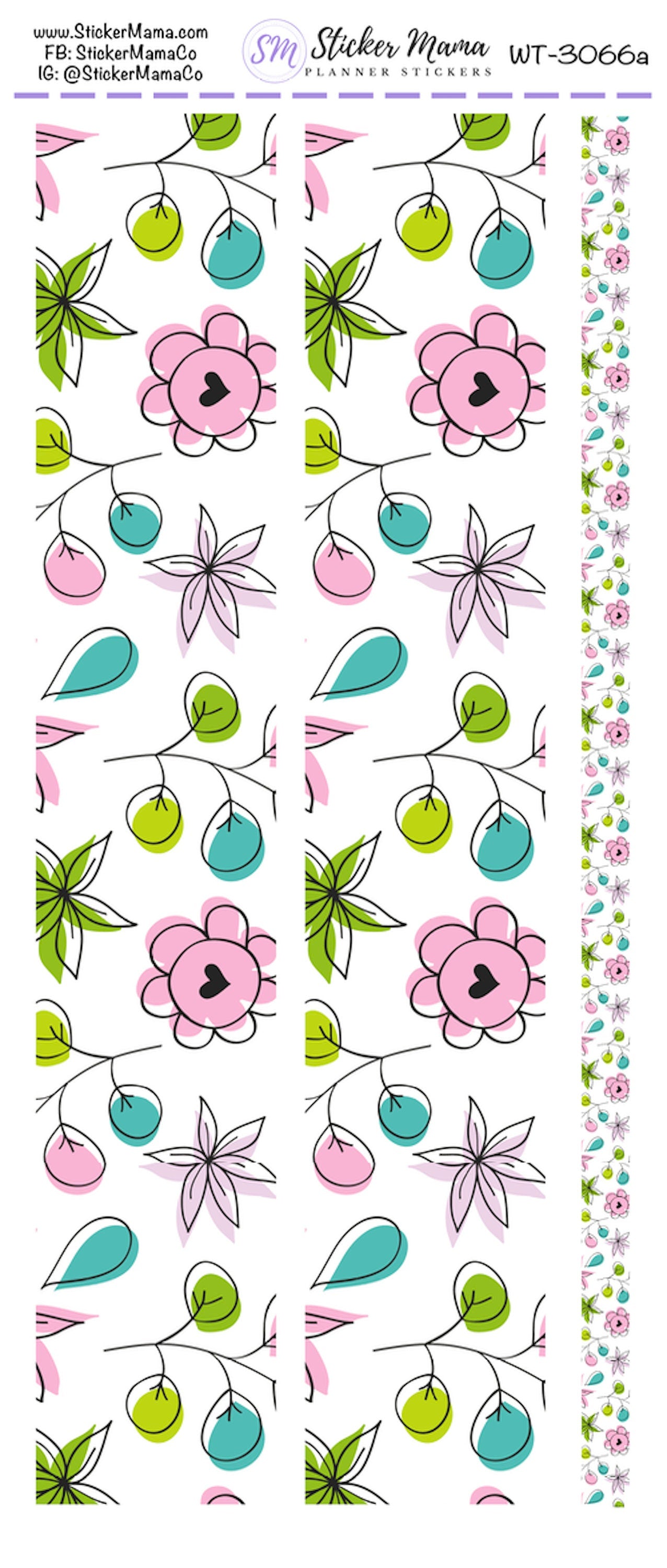W-3066 - WASHI STICKERS - Spring Floral - Planner Stickers - Washi for Planners