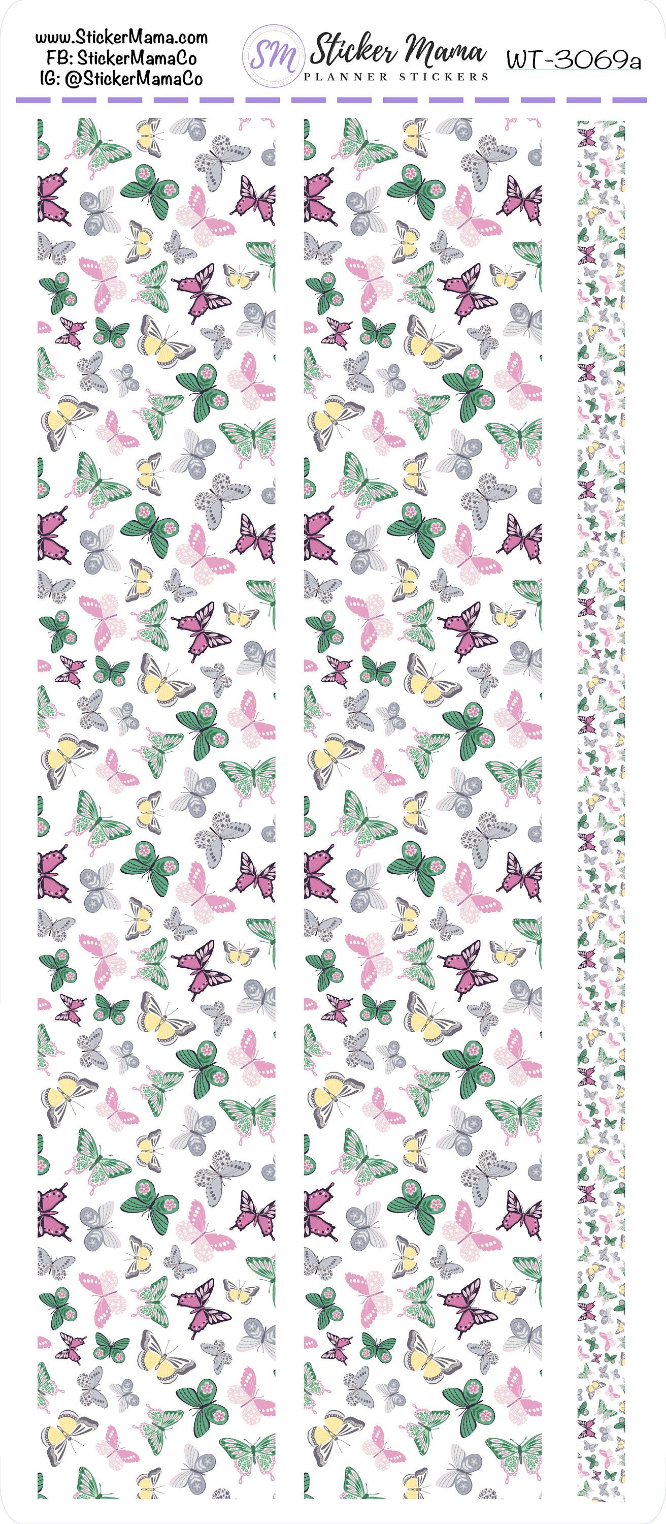 W-3069 - WASHI STICKERS - Butterflies - Planner Stickers - Washi for Planners
