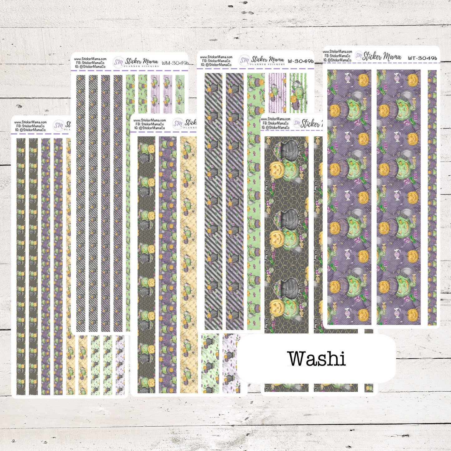 W-3049- WASHI STICKERS - Halloween - Planner Stickers - Washi for Planners