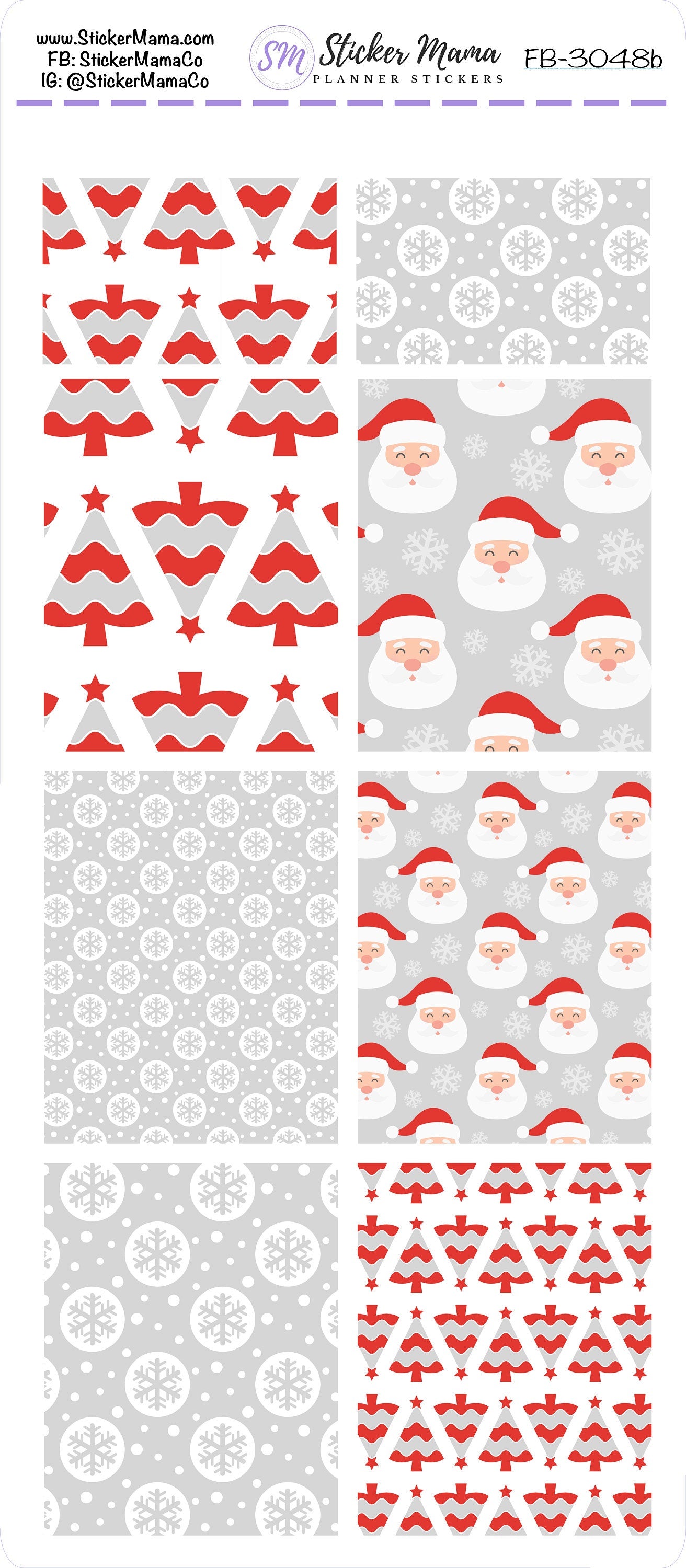 FB-3048 - FULL BOX Stickers - New Christmas - Planner Stickers - Full Box for Planners