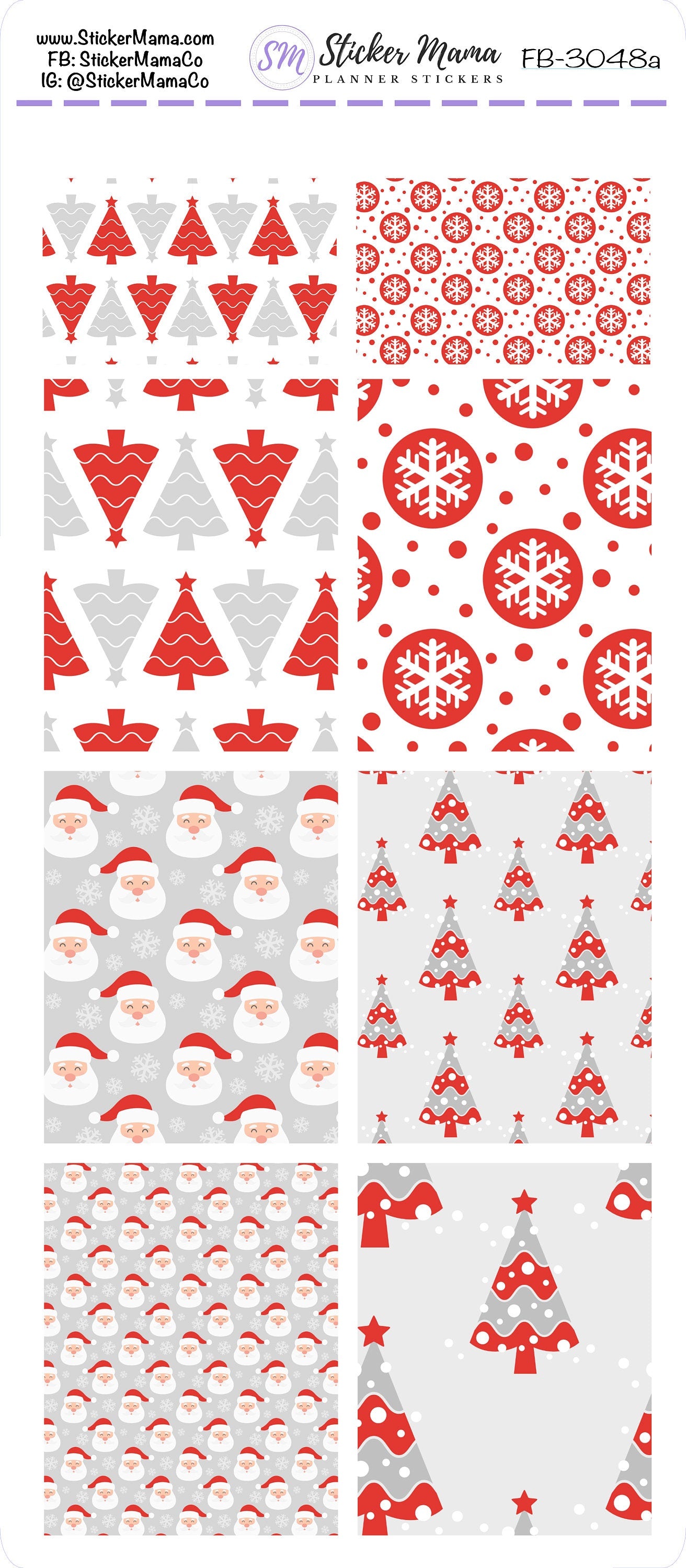 FB-3048 - FULL BOX Stickers - New Christmas - Planner Stickers - Full Box for Planners
