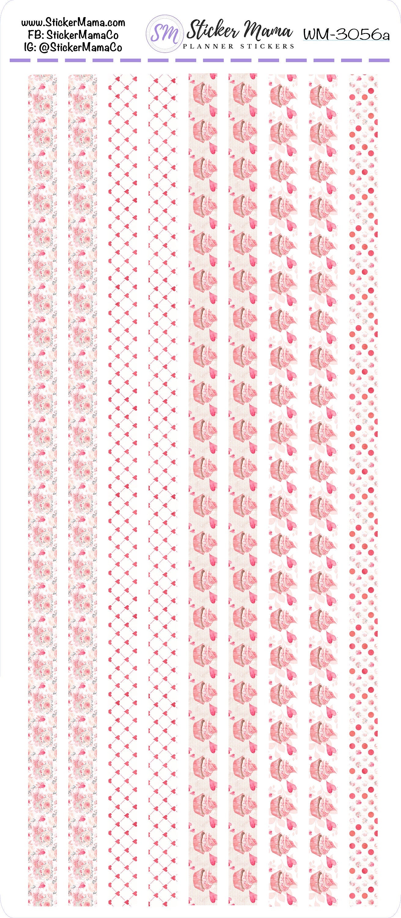 W-3056 - WASHI STICKERS - Sweet Valentine's - Planner Stickers - Washi for Planners