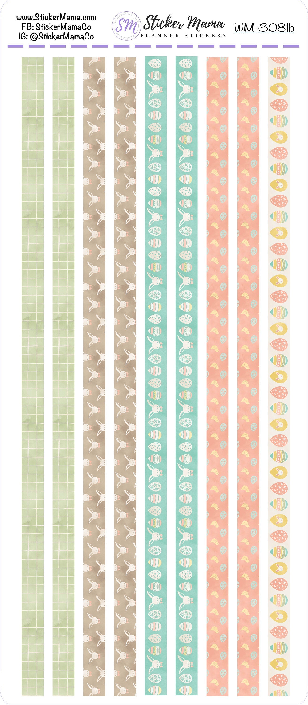 W-3081 - WASHI STICKERS - Easter Cheer - Planner Stickers - Washi for Planners