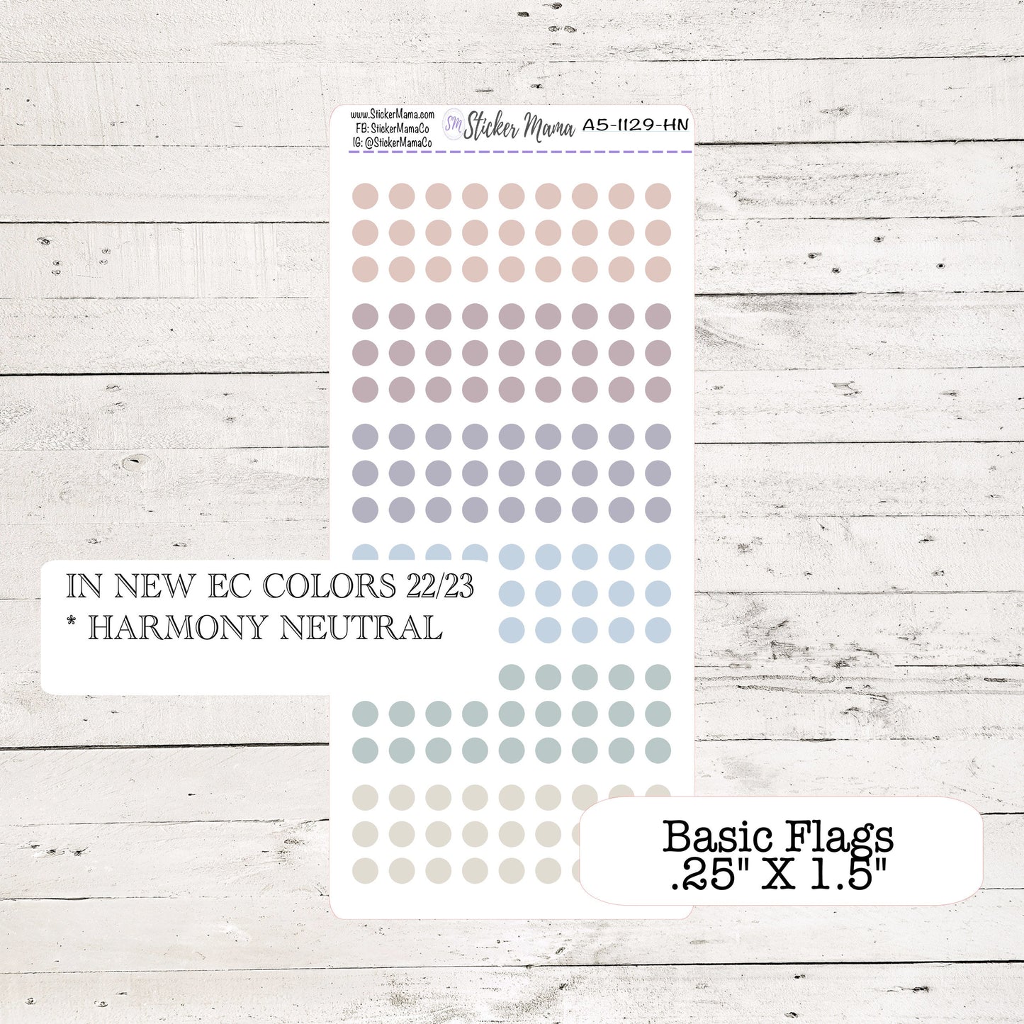 A5-1129 In Bloom, Harmony, Harmony Neutral, Colorblends - A5 Transparent Dots - Clear Round Stickers