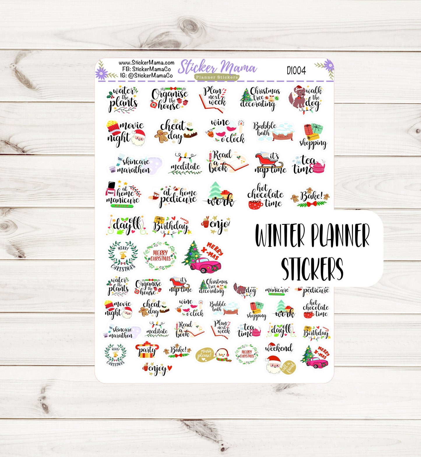 D1004 || WINTER PLANNER STICKERS || Winter Stickers || Planner Stickers for Winter